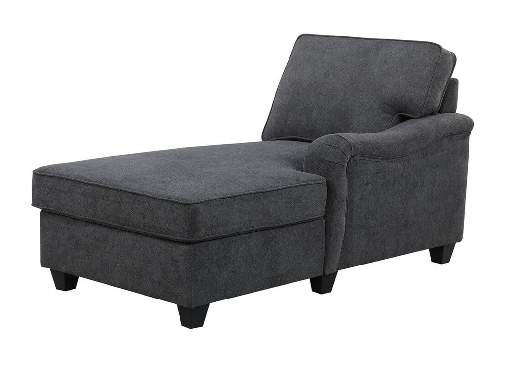 Leo Dark Gray Woven 8Pc Modular L-Shape Sectional Sofa Chaise and Ottoman