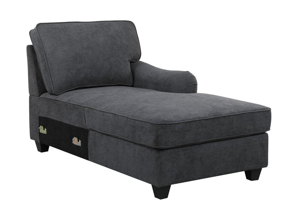 Leo Dark Gray Woven 3Pc Sectional Sofa Chaise