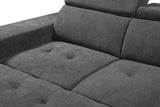 Henrik Light Gray Sleeper Sectional Sofa with Storage Ottoman and 2 Stools