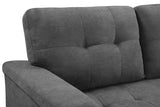 Lucca Gray Fabric Reversible Sectional Sleeper Sofa Chaise with Storage
