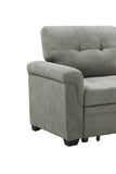 Connor Light Gray Fabric Reversible Sectional Sleeper Sofa Chaise with Storage