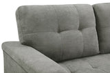 Lucca Light Gray Fabric Reversible Sectional Sleeper Sofa Chaise with Storage