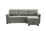 Connor Light Gray Fabric Reversible Sectional Sleeper Sofa Chaise with Storage