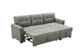 Connor Light Gray Fabric Reversible Sectional Sleeper Sofa Chaise with Storage