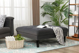 Mary Dark Gray Velvet Tufted Sofa Chaise Chair Ottoman Living Room Set With 6 Accent Pillows