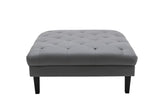 Sarah Gray Vegan Leather Tufted Sofa Chaise Chair Ottoman Living Room Set With 6 Accent Pillows