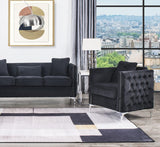 Bayberry Black Velvet Chair with 1 Pillow