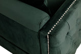 Bayberry Green Velvet Chair with 1 Pillow