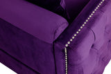 Bayberry Purple Velvet Chair with 1 Pillow