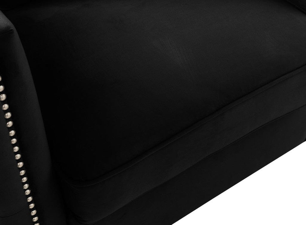 Bayberry Black Velvet Chair with 1 Pillow