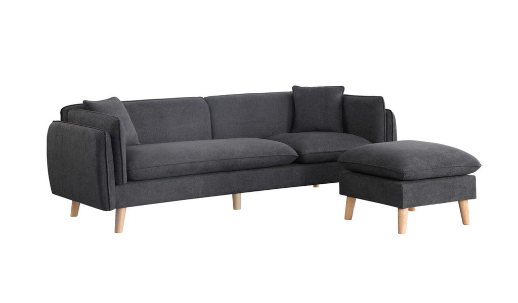 Brayden Dark Gray Fabric Sectional Sofa Chaise