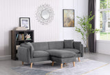Brayden Light Gray Fabric Sectional Sofa Chaise