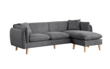 Brayden Light Gray Fabric Sectional Sofa Chaise