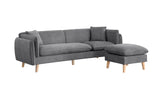 Brayden Light Gray Fabric Sectional Sofa Chaise