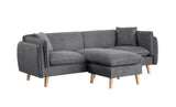 Brayden Light Gray Fabric Sectional Sofa Chaise