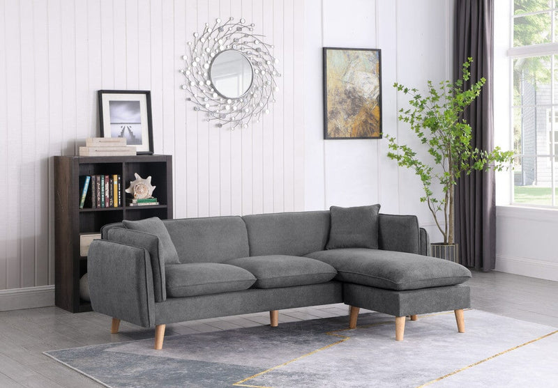 Brayden Light Gray Fabric Sectional Sofa Chaise