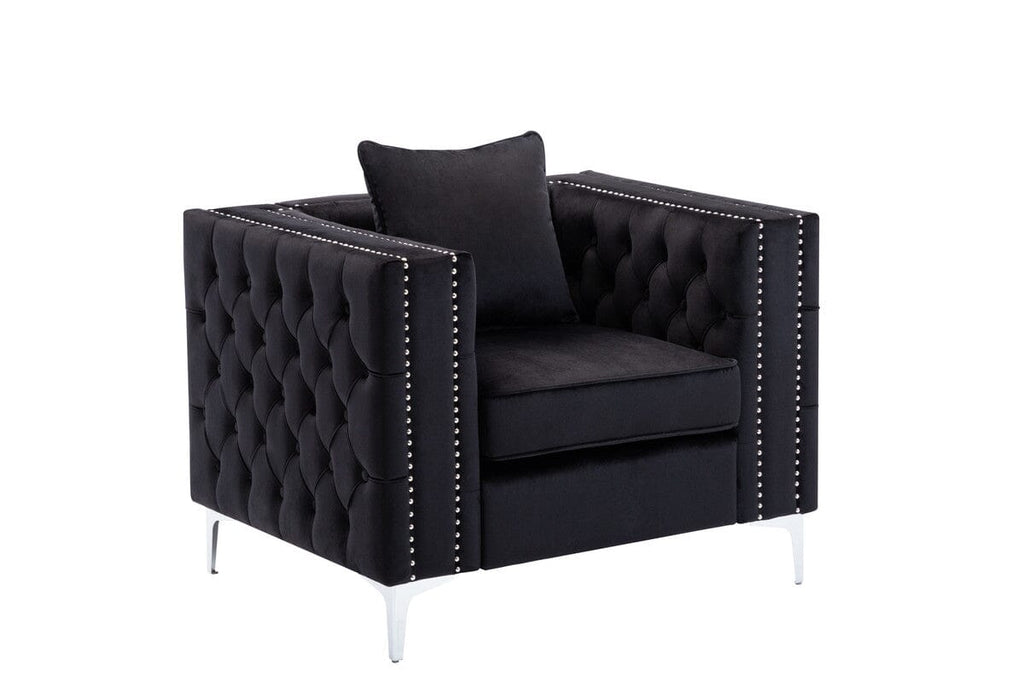 Lorreto Black Velvet Chair