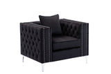 Lorreto Black Velvet Chair