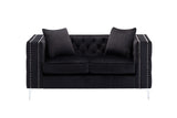 Lorreto Black Velvet Loveseat