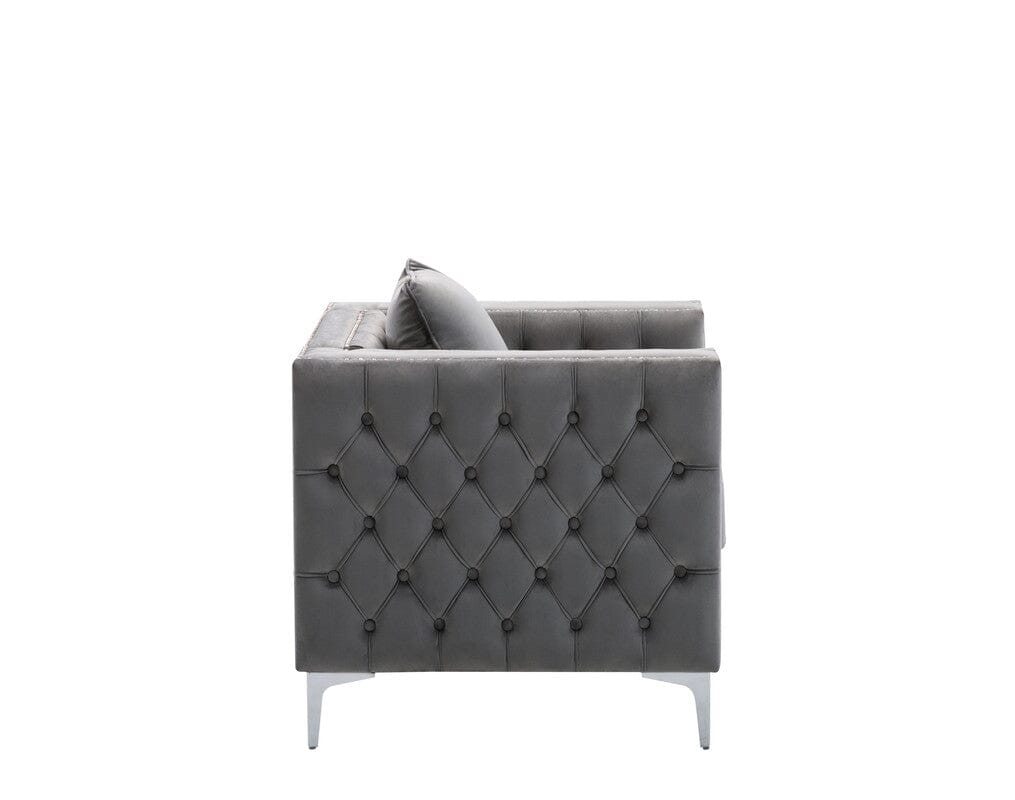 Lorreto Gray Velvet Chair