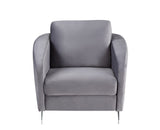 Sofia Gray Velvet Modern Chic Accent Armchair