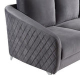 Sofia Gray Velvet Modern Chic Accent Armchair