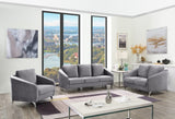 Sofia Gray Velvet Modern Chic Accent Armchair