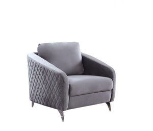 Sofia Gray Velvet Modern Chic Accent Armchair