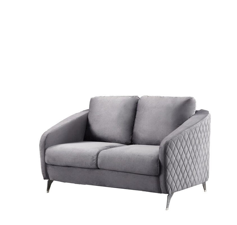 Sofia Gray Velvet Modern Chic Loveseat Couch
