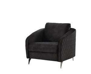 Sofia Black Velvet Modern Chic Accent Armchair