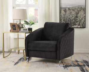 Sofia Black Velvet Modern Chic Accent Armchair