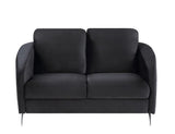 Sofia Black Velvet Fabric Sofa Loveseat Chair Living Room Set