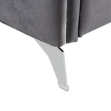 Hathaway Gray Velvet Modern Chic Accent Armchair