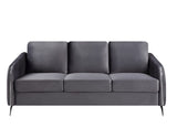 Hathaway Gray Velvet Fabric Sofa Loveseat Chair Living Room Set