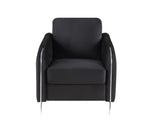Hathaway Black Velvet Modern Chic Accent Armchair