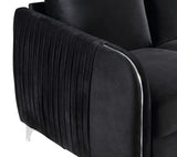 Hathaway Black Velvet Modern Chic Accent Armchair