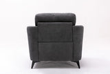 Callie Gray Woven Fabric Sofa Loveseat Chair Living Room Set