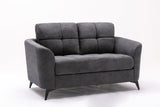 Callie Gray Woven Fabric Sofa Loveseat Chair Living Room Set