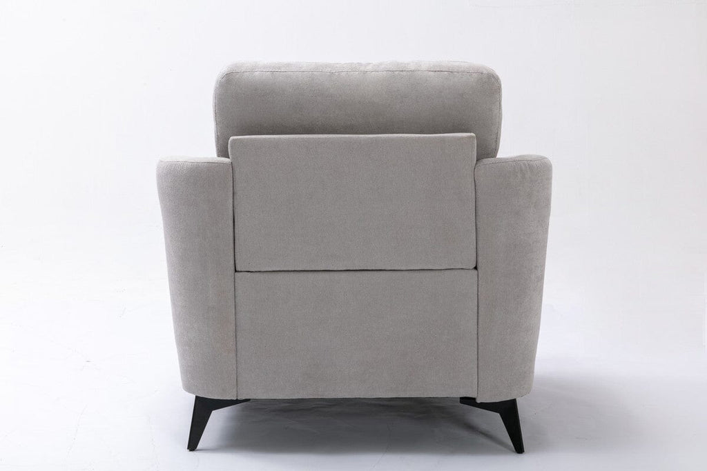 Callie Light Gray Woven Fabric Sofa Loveseat Chair Living Room Set