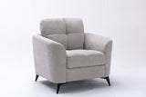 Callie Light Gray Woven Fabric Sofa Loveseat Chair Living Room Set