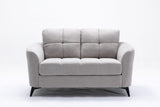 Callie Light Gray Woven Fabric Sofa Loveseat Living Room Set