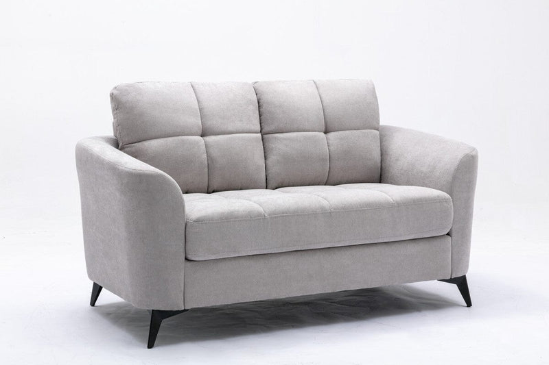 Callie Light Gray Woven Fabric Loveseat