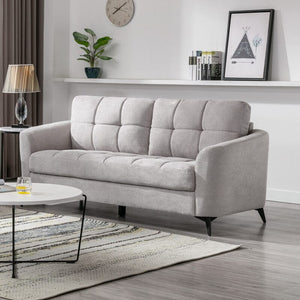 Callie Light Gray Woven Fabric Sofa
