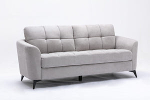 Callie Light Gray Woven Fabric Sofa