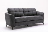 Callie Gray Woven Fabric Sofa Loveseat Chair Living Room Set