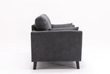 Damian Gray Woven Fabric Sofa Loveseat Living Room Set