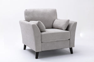 Damian Light Gray Woven Fabric Chair