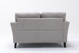Damian Light Gray Woven Fabric Sofa Loveseat Chair Living Room Set
