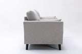 Damian Light Gray Woven Fabric Loveseat