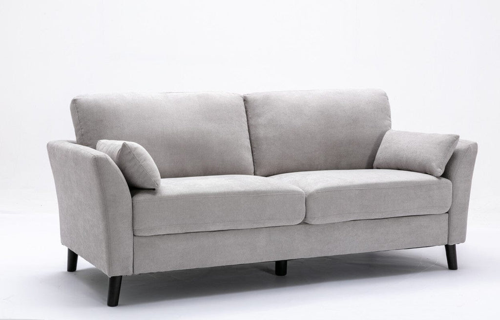 Damian Light Gray Woven Fabric Sofa Loveseat Chair Living Room Set